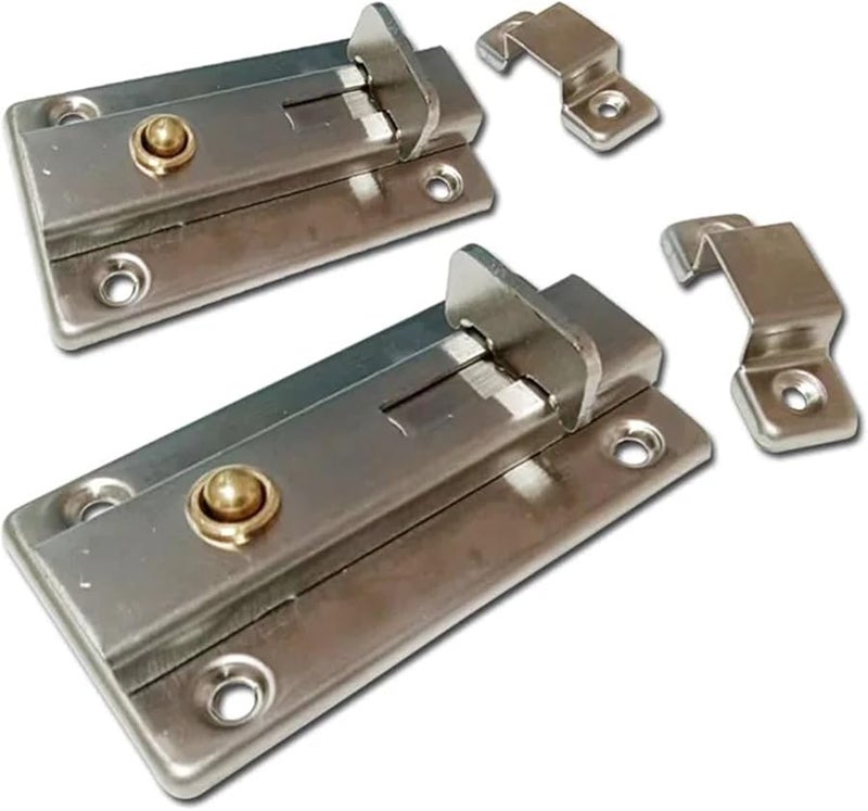 مزلاج باب زنبركي تلقائي 4 بوصة من الفولاذ المقاوم للصدأ لأقفال أبواب الحمام الخشبية - Image 2