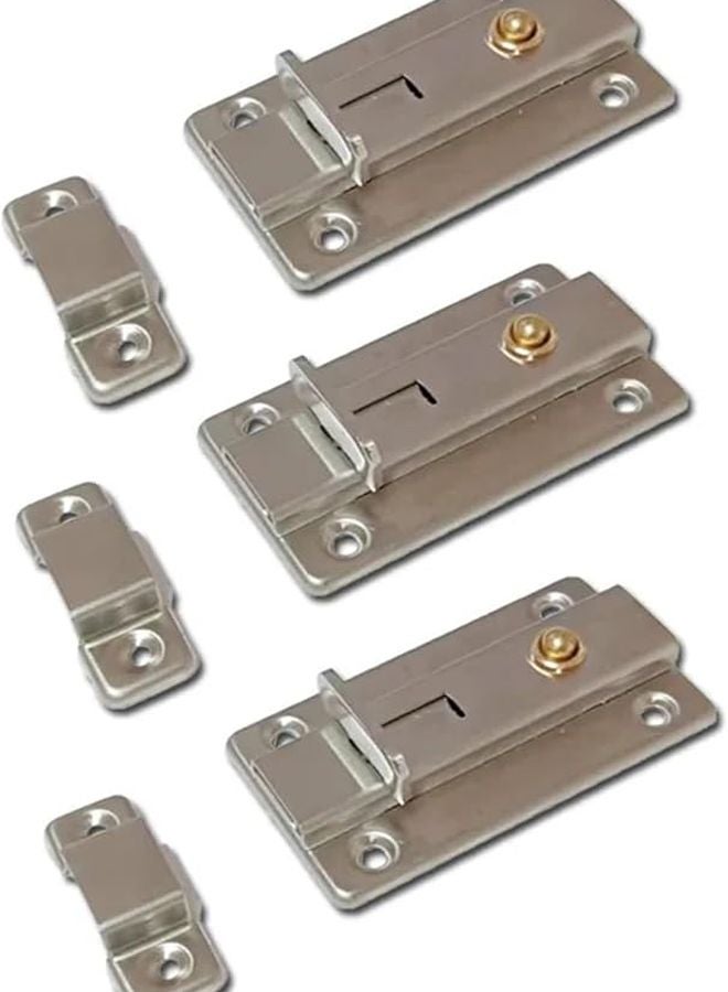 مزلاج باب زنبركي تلقائي 4 بوصة من الفولاذ المقاوم للصدأ لأقفال أبواب الحمام الخشبية - Image 5