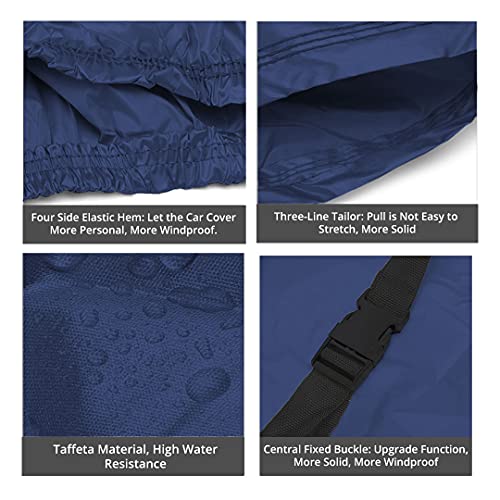 CARMATE Parachute Custom Fitting Waterproof Car Body Cover for Jaguar XJL - Blue (Without Side Mirror & Antenna Pockets) - Image 4