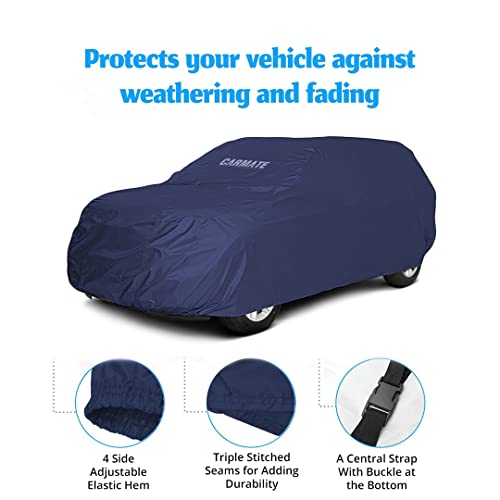 CARMATE Parachute Custom Fitting Waterproof Car Body Cover for Jaguar XJL - Blue (Without Side Mirror & Antenna Pockets) - Image 3