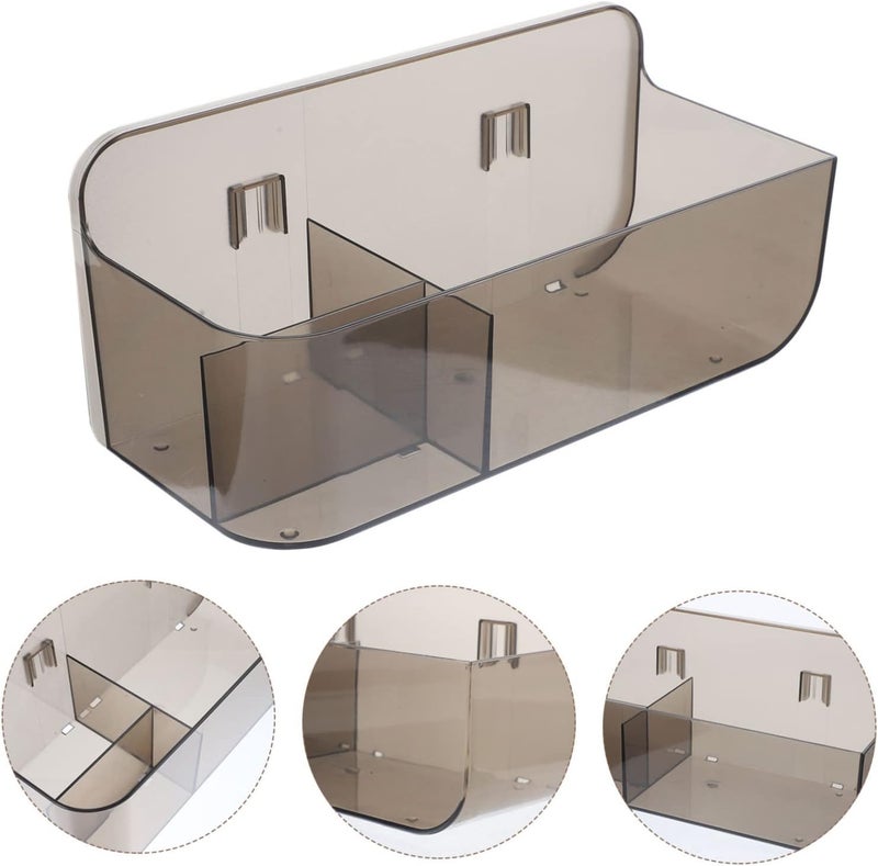 klarako 3pcs box Brown Control Makeup Rack Hanging Countertop Basket Cabinet Sundries Remote Shower Phone Wall-mounted Cosmetics Bathroom Display Home Organizer Storage Cosmetic Media - Image 2