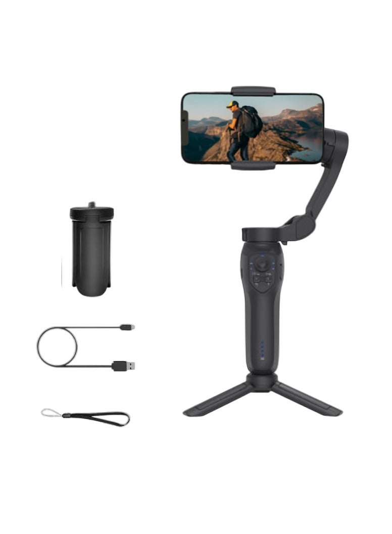 SYOSI L7C Pro Smartphone Gimbal Stabilizer, Ultra-light Comfortable Foldable Phone Gimbal, Face Object Tracking 3 Axis Phone Gimbal For Video Recording, (L7C Pro Light Module, Black)  - Image 1