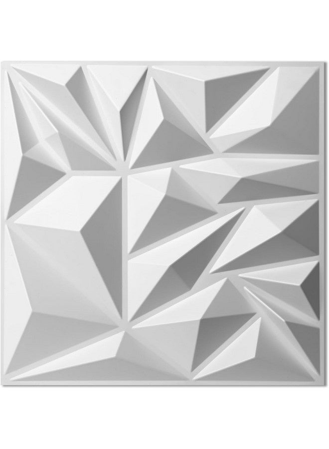 Tiokkss 20-Pack 3D Wall Panels for Interior Wall Decor, Modern Diamond Textured Accent Wall Paneling for Gaming Living Room TV Wall Background, 12 x 12 inch White  - Image 2