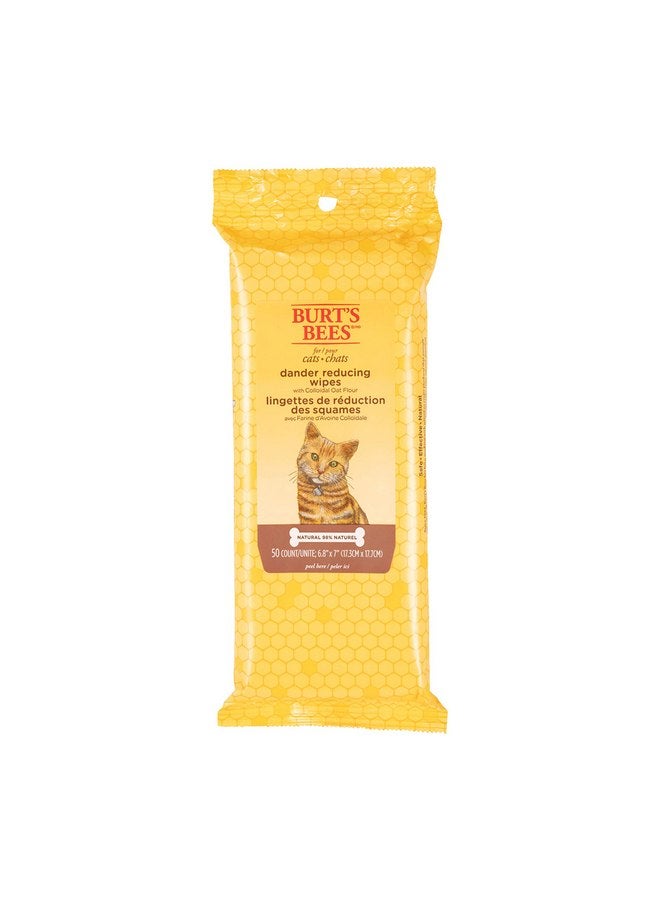 Burt's Bees for Cats Natural Dander Reducing Wipes | Kitten and Cat Wipes for Grooming | Cruelty Free, Sulfate & Paraben Free, pH Balanced for Cats | Made in USA | 50 Count - 2 Pack (100 Wipes) - Image 2
