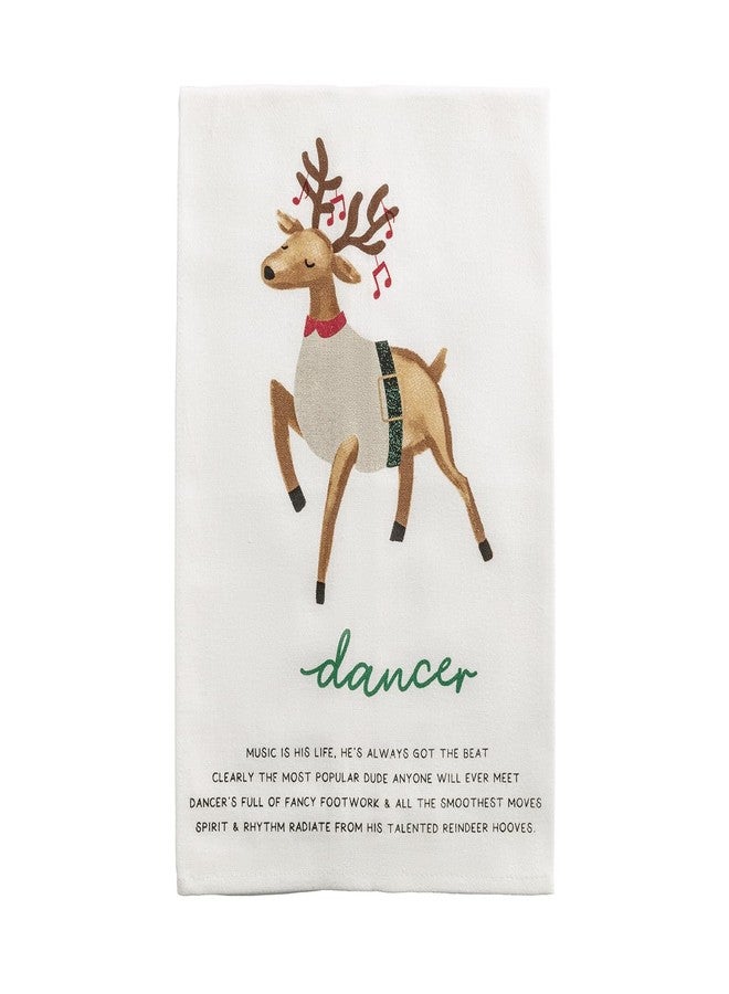 Mud Pie Christmas Dancer Reindeer Poem Towel