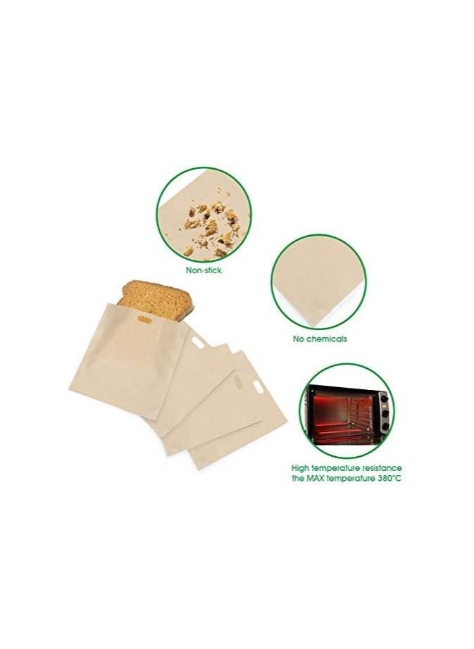 Excefore - Toaster Bags, 12 Pack Reusable Nonstick Toast Bags for Heat Resistant, 3 Sizes Sandwich Toaster Bags Oven Bags for Toast Cheese Sandwiches, Pizza - Image 1