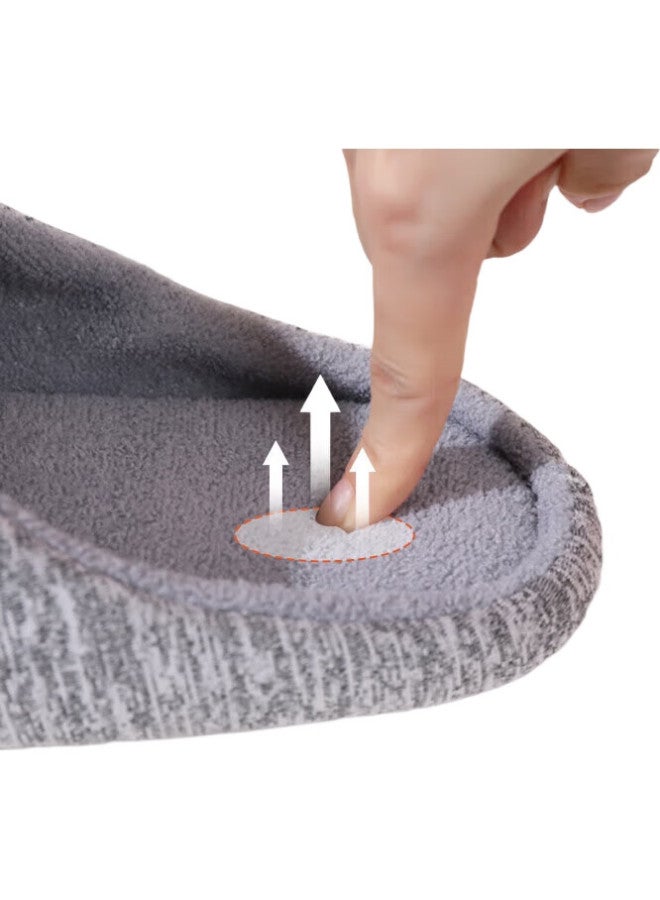 Footoppo Cotton Slippers For Men, Autumn And Winter Style Silent Slippers, Floor-Friendly Home Shoes, Fabric Slippers, Autumn Home Cotton Slippers For Women, Winter - Image 1
