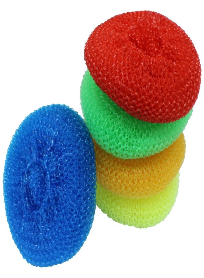 Verkelly 15 Pcs Plastic Dish Scrubbers, Nylon Scouring Pad Mesh Pot Scourers (Yellow+Blue+Red+Green+Orange) - Image 3