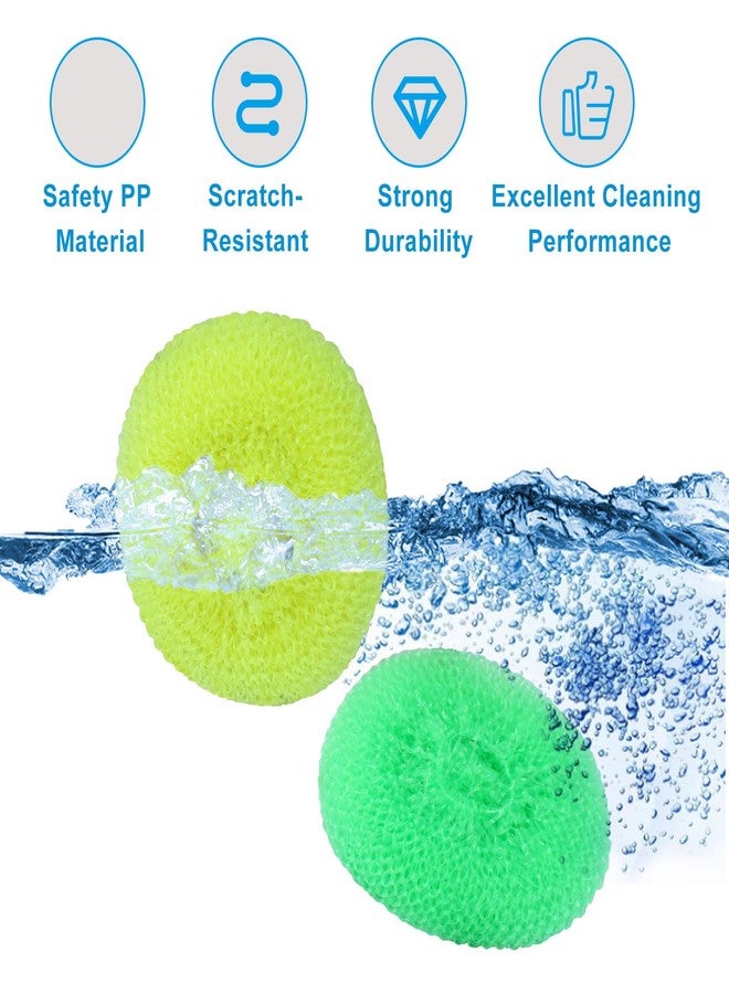 Verkelly 15 Pcs Plastic Dish Scrubbers, Nylon Scouring Pad Mesh Pot Scourers (Yellow+Blue+Red+Green+Orange) - Image 4