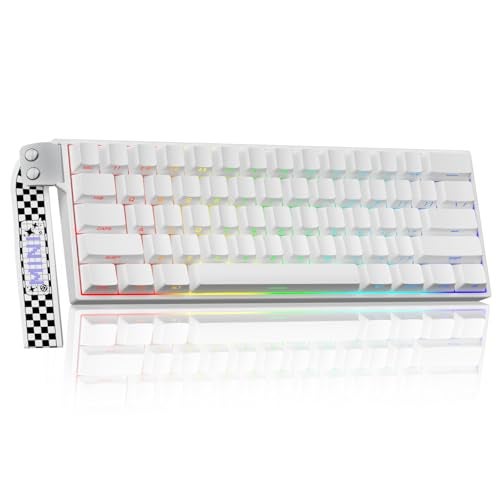 CORBOBO Aula MINI60 HE PRO Wireless Gaming Keyboard 60%,Hall Effect Rapid Trigger Magnetic Keyboard,8000Hz Polling,Tri-Mode(BT5.0/2.4GHz/USB-C),RGB Hot Swappable Compact Mechanical Keyboard for Gamer(White) - Image 1