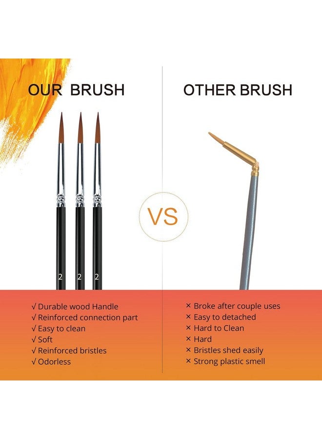 Eclet Craft Painting Brushes Set of 12 Professional Round Pointed Tip Nylon Hair Artist Acrylic Paint Brush for Acrylic/Watercolor/Oil Painting(B) - Image 2