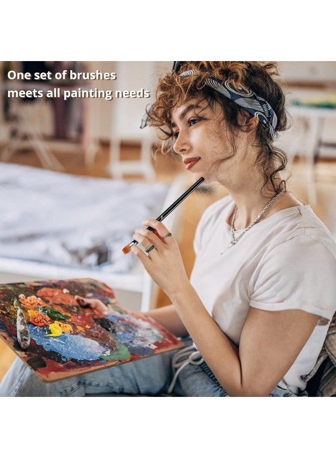 Eclet Craft Painting Brushes Set of 12 Professional Round Pointed Tip Nylon Hair Artist Acrylic Paint Brush for Acrylic/Watercolor/Oil Painting(B) - Image 5