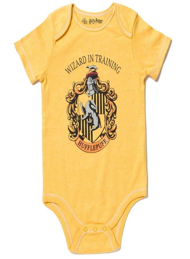 Harry Potter Gryffindor Hufflepuff Ravenclaw Slytherin Infant Baby Boys 4 Pack Bodysuits 18 Months - Image 3