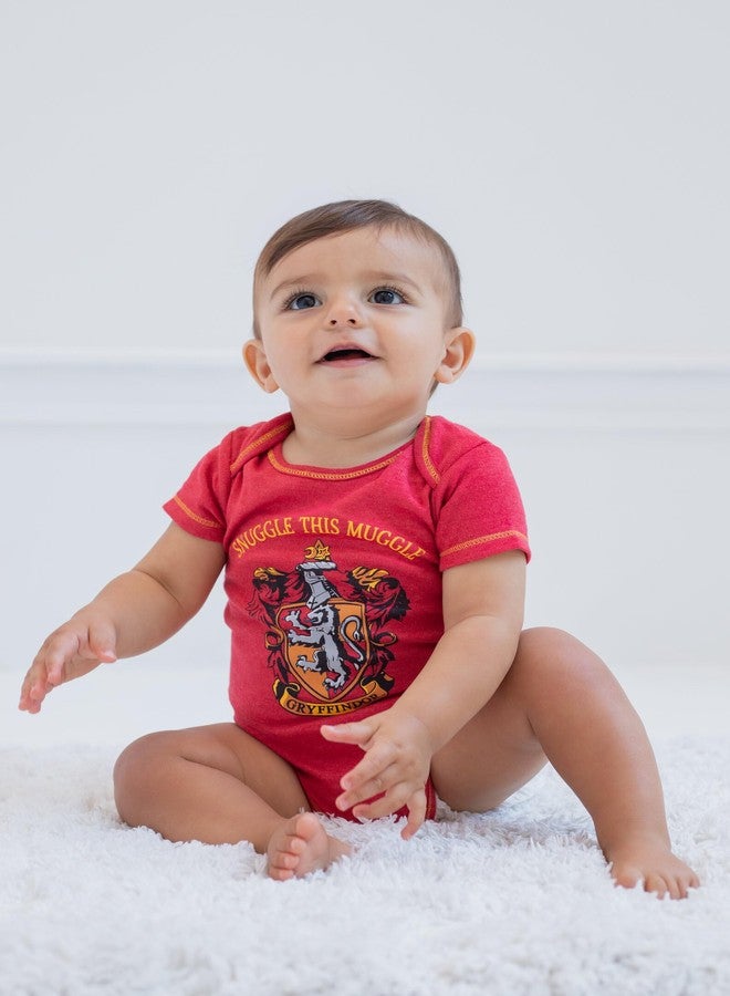 Harry Potter Gryffindor Hufflepuff Ravenclaw Slytherin Infant Baby Boys 4 Pack Bodysuits 18 Months - Image 4
