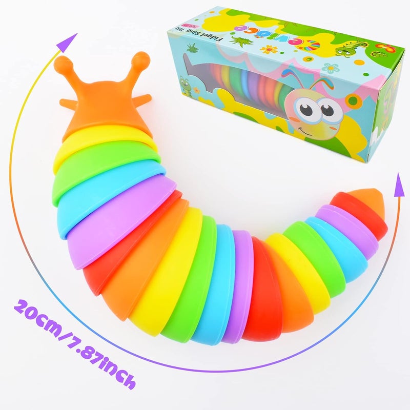 Cevioce Sensory Slug Fidget Toys for Adults & Kids, 6Pcs Cute Autism Sensory Toys for Autistic Children, Party Favors, Toddler & Travel Toys Age 3+ - Image 3