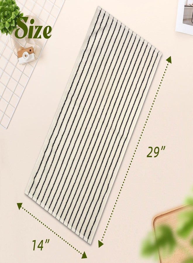 Jacquotha Black and White Striped Hand Towels for Bathroom, Vintage Kitchen Decor, Guest Use, Adults & Kids, Natural Cotton, 14” x 29” - Image 5