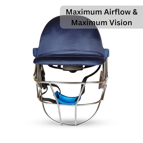 Prokick Shadow Cricket Helmet with Stainless Steel Grill | Lightweight, Comfortable Head Protection for Cricket | Head Fit Adjuster| Adjustable Straps | Comfortable Fit | Better Visibility (Navy - S) - Image 3