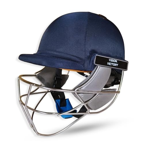 Prokick Shadow Cricket Helmet with Stainless Steel Grill | Lightweight, Comfortable Head Protection for Cricket | Head Fit Adjuster| Adjustable Straps | Comfortable Fit | Better Visibility (Navy - S) - Image 1