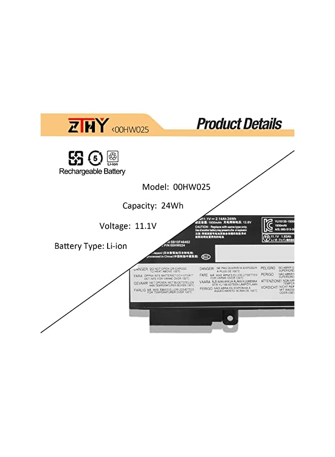 ZTHY 11.4V 24Wh 01Av405 01Av406 00Hw025 00Hw024 Laptop Battery Replacement For Lenovo Thinkpad T460S T470S Series Notebook Sb10J79003 00Hw038 01Av462 01Av407 01Av408 L16M3P73 Sb10K97605 Sb10J79002 - Image 3