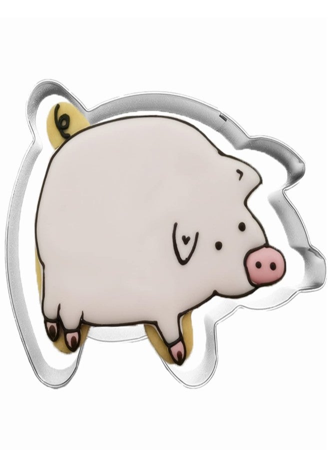 Comais Large Size Pig Shaped Cookie Cutter, Stainless Steel Mexican Marranitos Piggy Fondant Cutter, 4.6 inches - Image 1