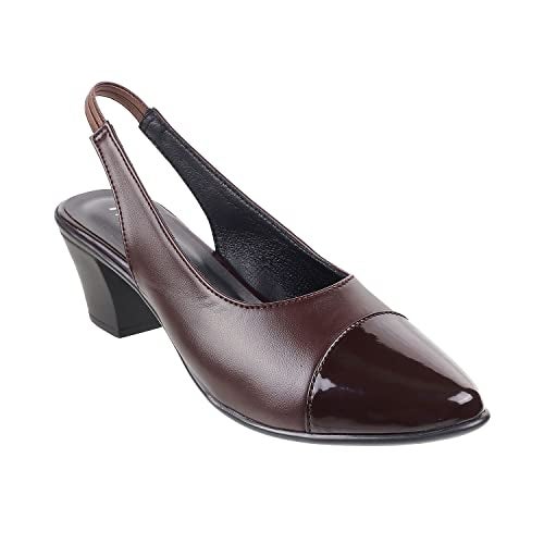 Metro Women's Brown Faux Leather Pointed Heel Formal Fashion Sandal UK/5 EU/38 (31-5149) - Image 2