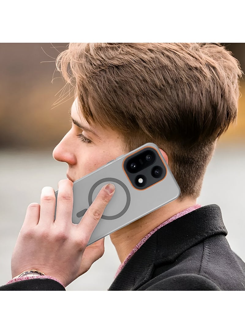 Wtech OnePlus 15 5G 2025 Hybrid Translucent Magsafe with Magnetic Charging Raised Camera Lips Elegant Look Case Cover (MCMPMN) - Grey - Image 5