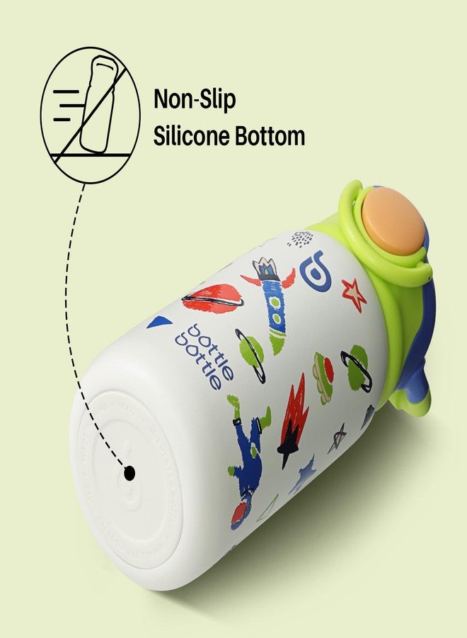 BOTTLE BOTTLE Kids Insulated Water Bottle with Straw Lid and Handle 16 oz Stainless Steel Vacuum Tumbler Water Bottles for School Outdoor Travel Gifts for Boys and Girls Astronaut - Image 4