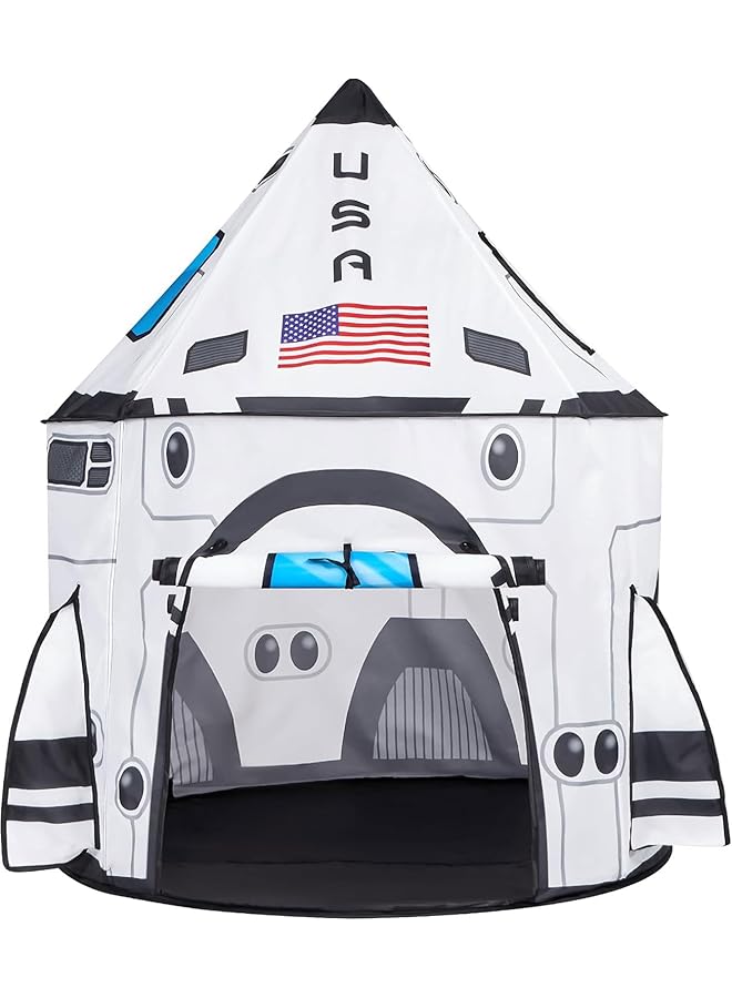 JOYIN White Rocket Spaceship Tent Playhouse For Kids Indoor And Outdoor Activity - Image 1