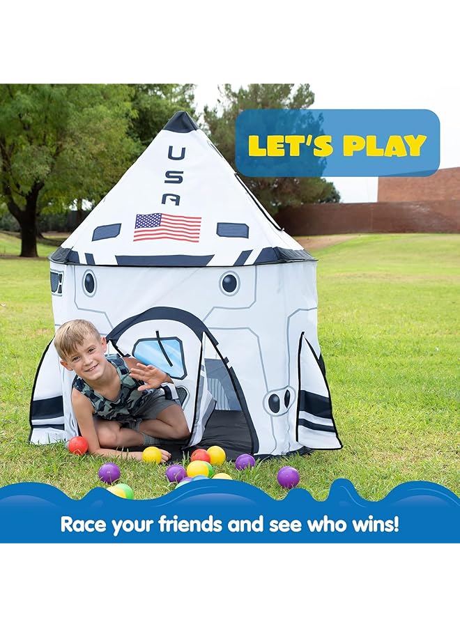 JOYIN White Rocket Spaceship Tent Playhouse For Kids Indoor And Outdoor Activity - Image 3