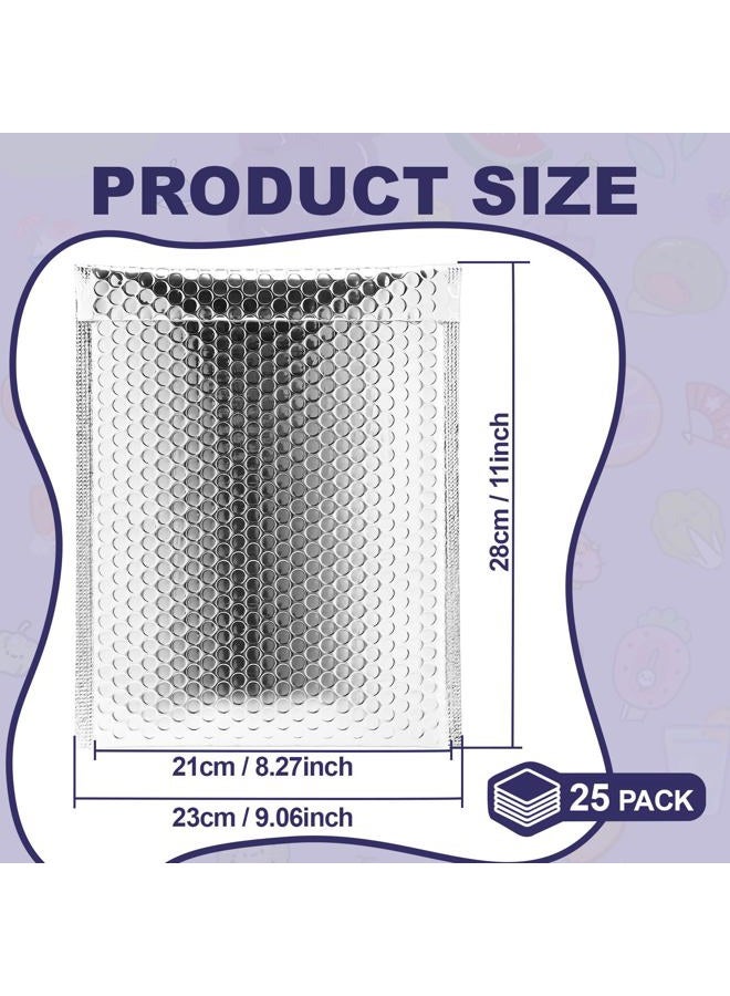 Vyndicca 25 Pack Thermal Bubble Mailers, 8.3 x 11 Inch Self Seal Foil Mailing Envelopes,Waterproof Metallic Bubble Mailer, Insulated Shipping Envelopes for Food, Cold Shipping, Cosmetics - Image 2