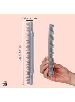 Allegro Combs 3 Row Detangling Comb, Wide Tooth Curl Defining Brush for Women's Curly Hair, Perfect for Stylists, Made in USA, 1 Piece (Gray)  - Image 2