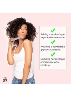 Allegro Combs 3 Row Detangling Comb, Wide Tooth Curl Defining Brush for Women's Curly Hair, Perfect for Stylists, Made in USA, 1 Piece (Gray)  - Image 3