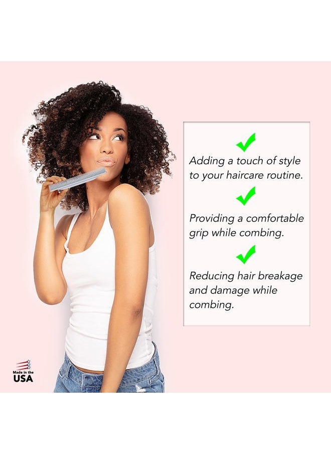 Allegro Combs 3 Row Detangling Comb, Wide Tooth Curl Defining Brush for Women's Curly Hair, Perfect for Stylists, Made in USA, 1 Piece (Gray)  - Image 3