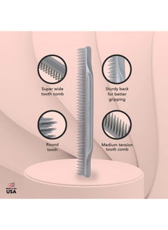 Allegro Combs 3 Row Detangling Comb, Wide Tooth Curl Defining Brush for Women's Curly Hair, Perfect for Stylists, Made in USA, 1 Piece (Gray)  - Image 5