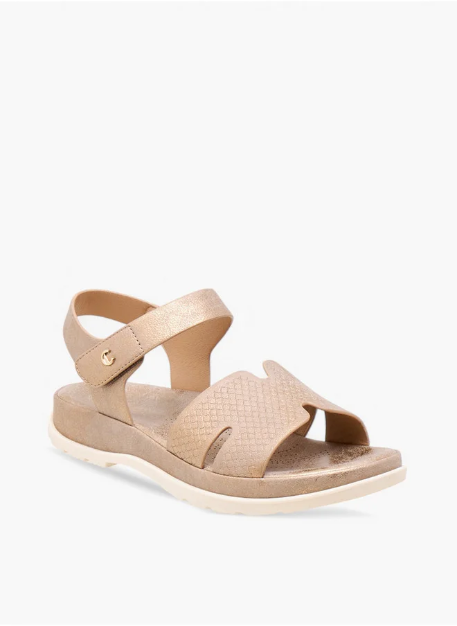 Le Confort Textured Comfort Sandals with Hook and Loop Closure