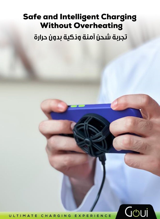 جوي ماج فان | شاحن لاسلكي 15 وات ومروحة تبريد: الحل الأمثل للشحن مع التوافق المغناطيسي وإدارة الحرارة الفعالة

يتميز MagFan بمروحة تبريد مدمجة ونظام مبتكر لإدارة الحرارة، مما يمنع ارتفاع درجة الحرارة، ويضمن شحن جهازك بسرعة وأمان. أسود - Image 4