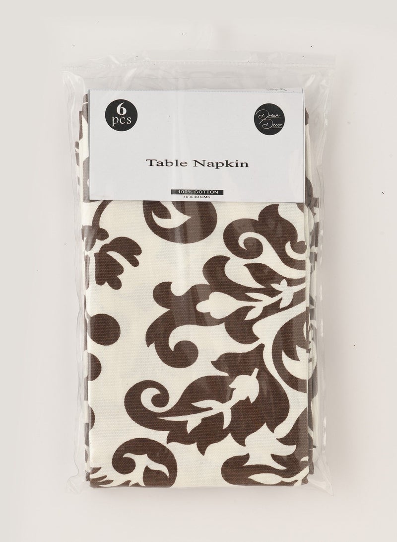 Kitchen Table Napkin Set of 6- Cotton Fabric, 40x40 cm