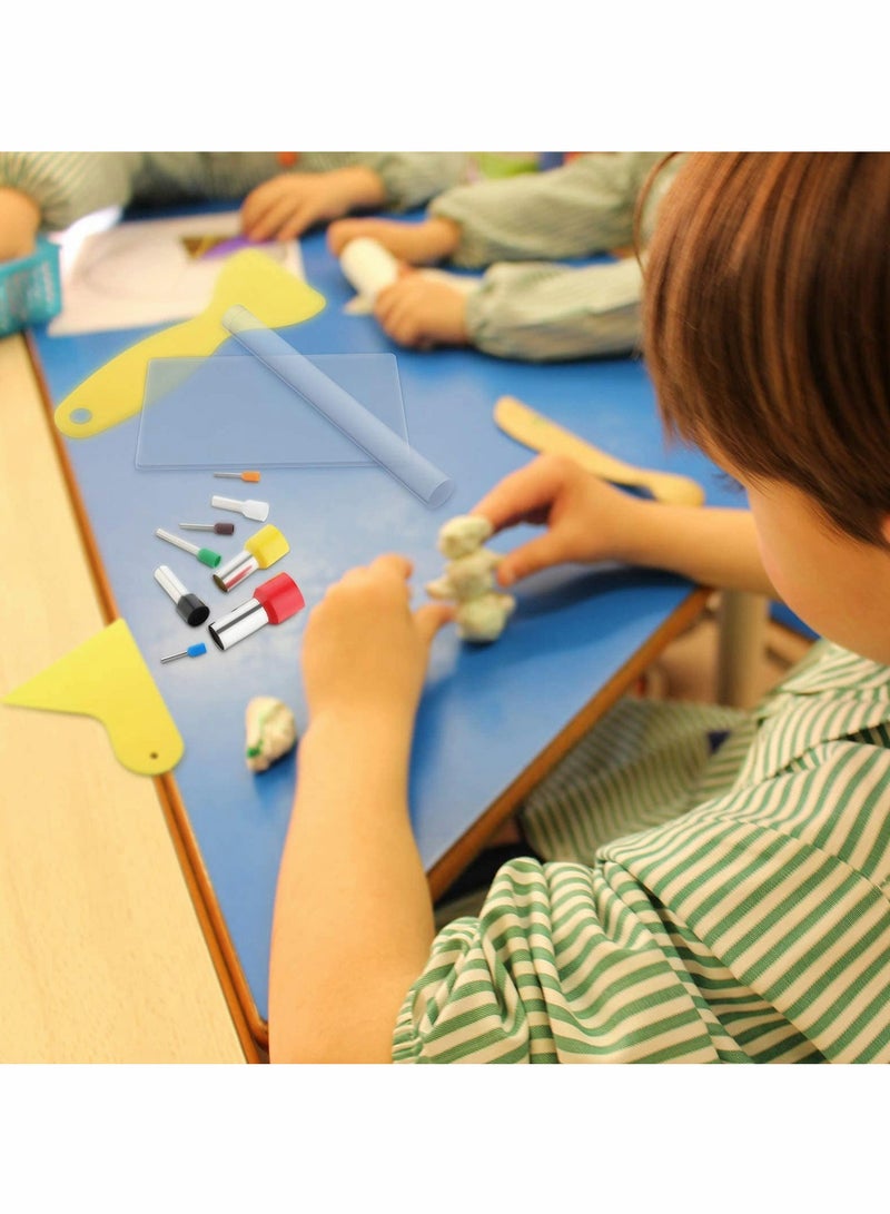 SYOSI Clay DIY Tool Set, Acrylic Clay Roller Sheet Plastic Scraper Backing Board Stainless Steel Round Circle Shape Cutter Plastic Polymer Clay Shaping Tool for DIY Craft Making 57 Pieces - Image 4