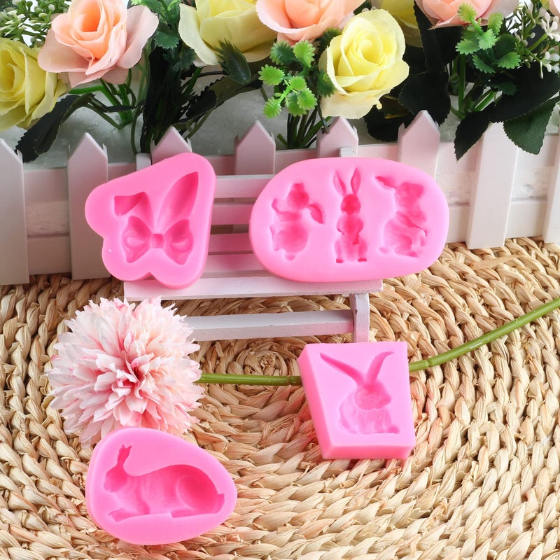 Mujiang Rabbit Fondant Mold Easter Bunny Ears Chocolate Candy Silicone Molds For Cake Decorating Set Of 4 - Image 4