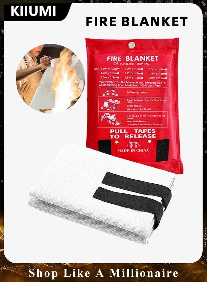 KIIUMI Emergency Fire Blanket - 1 Packs - Home Emergency Fire Blanket 40 "X 40" - Fire Blanket - Home And Kitchen, Fiberglass Fire Blanket - Image 1