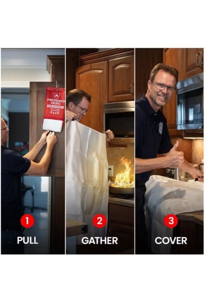 KIIUMI Emergency Fire Blanket - 1 Packs - Home Emergency Fire Blanket 40 "X 40" - Fire Blanket - Home And Kitchen, Fiberglass Fire Blanket - Image 2