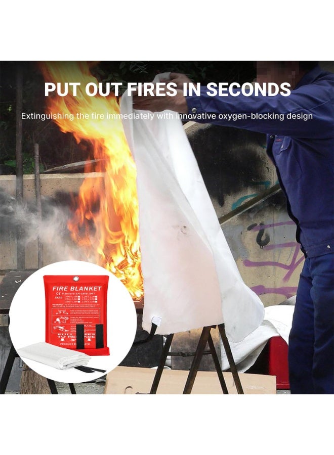 KIIUMI Emergency Fire Blanket - 1 Packs - Home Emergency Fire Blanket 40 "X 40" - Fire Blanket - Home And Kitchen, Fiberglass Fire Blanket - Image 4