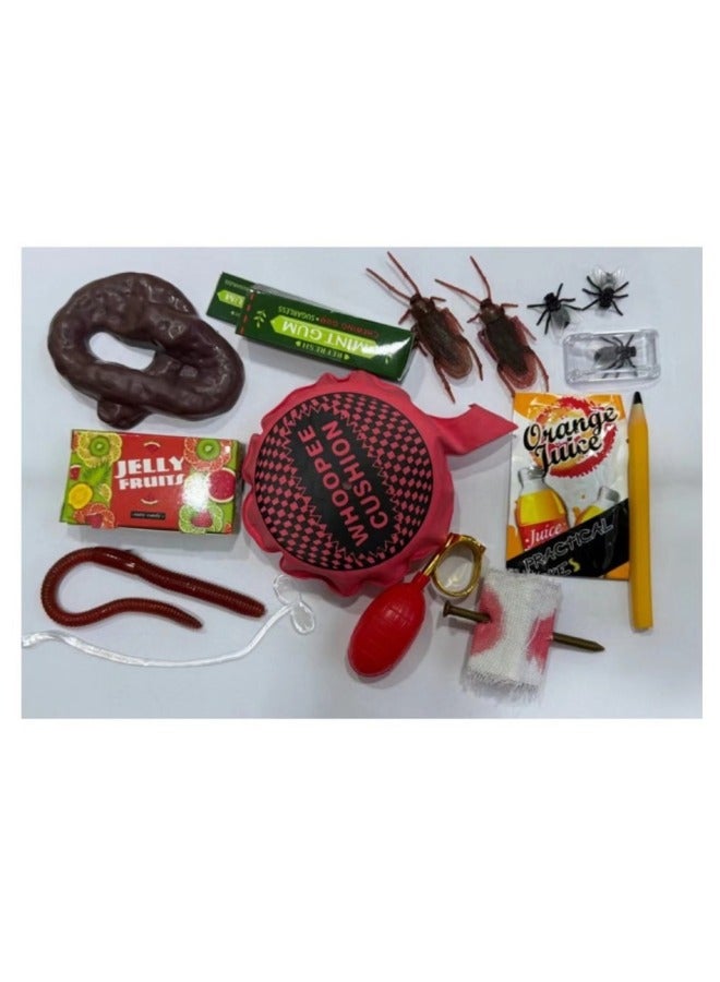 Halloween April Fool's Day Trick Toy Gift Box Suit Trick Suit Fly Chewing Gum Fart Mat-color:peacock Blue  - Image 4
