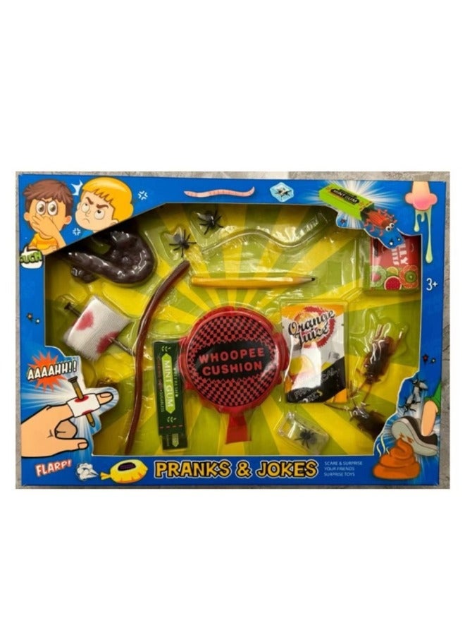 Halloween April Fool's Day Trick Toy Gift Box Suit Trick Suit Fly Chewing Gum Fart Mat-color:peacock Blue  - Image 1