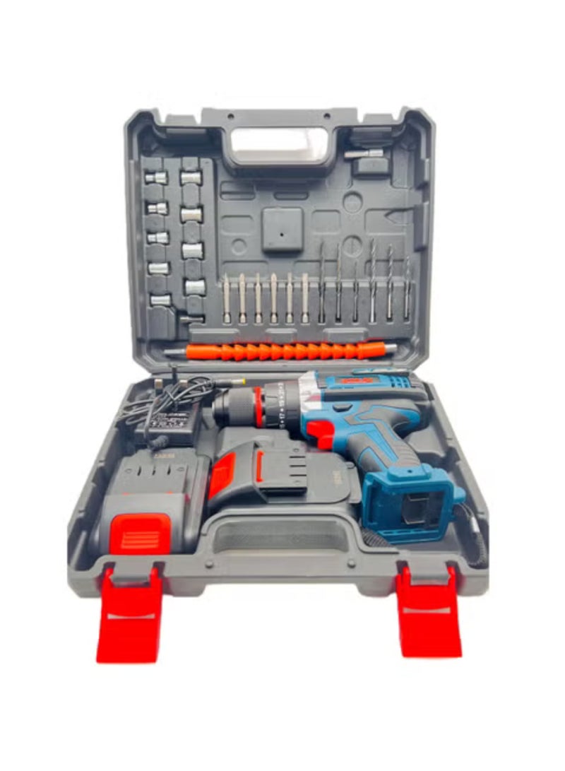بوناي مجموعة أدوات مع مثقاب، مجموعة أدوات مثقاب لاسلكية، مجموعة أدوات كهربائية منزلية مع قطعتين بطارية ليثيوم أيون 36 فولت وشاحن لمجموعة الأدوات المنزلية - Image 3