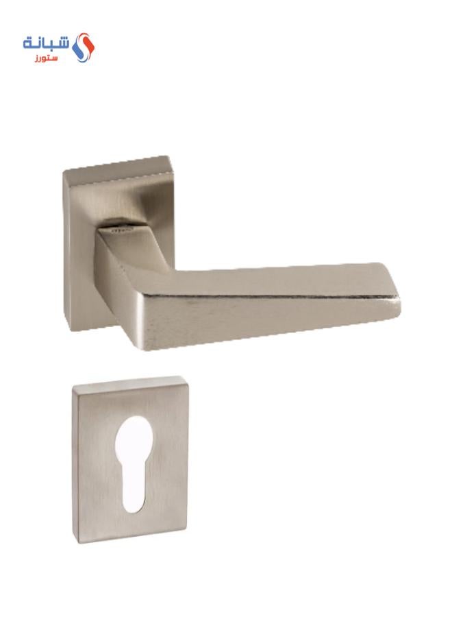Doganlar Doganlar Penta Turkish Rosette Cylinder Door Handle Set – Satin  - Image 1