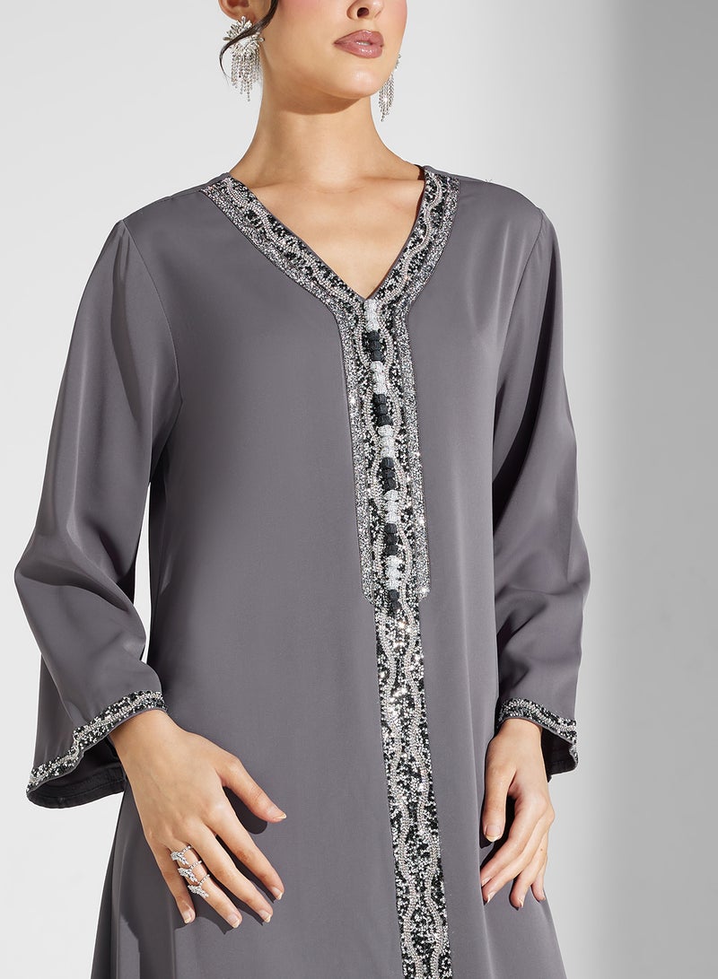 Khizana Emebllished Jalabiya - Image 3