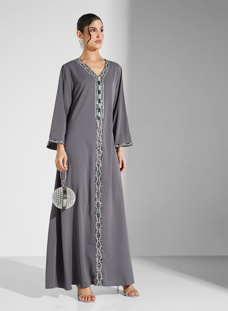 Khizana Emebllished Jalabiya - Image 1