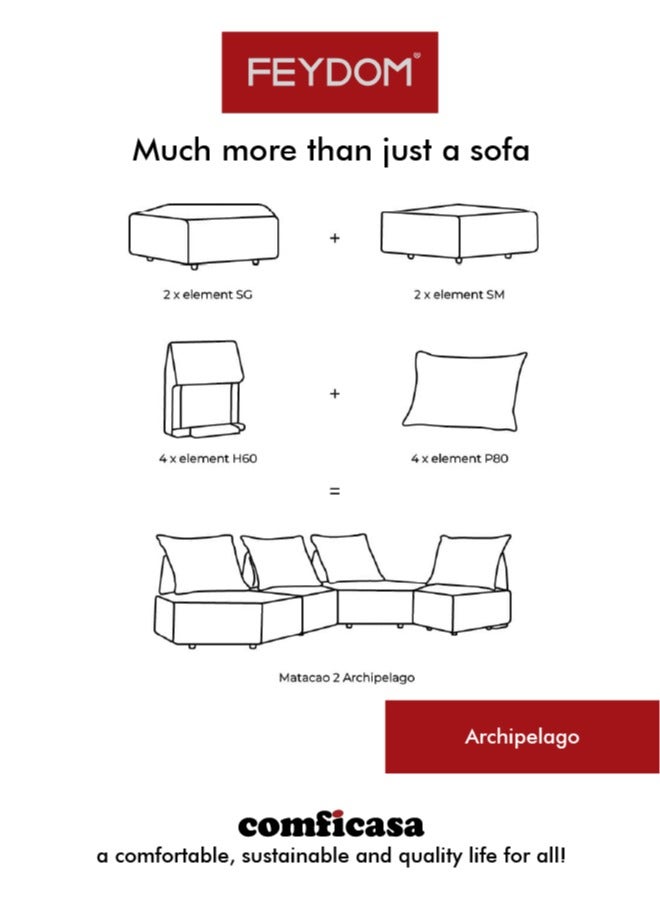 COMFICASA FEYDOM Archipelago Modular Sofa - Antique Gold Velare Mix - Image 3