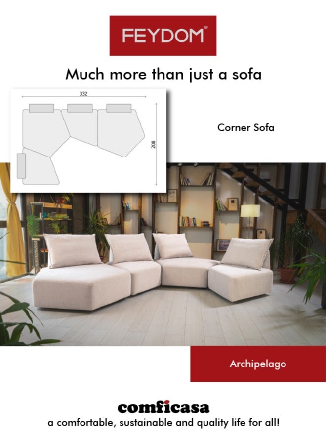 COMFICASA FEYDOM Archipelago Modular Sofa - Antique Gold Velare Mix - Image 5